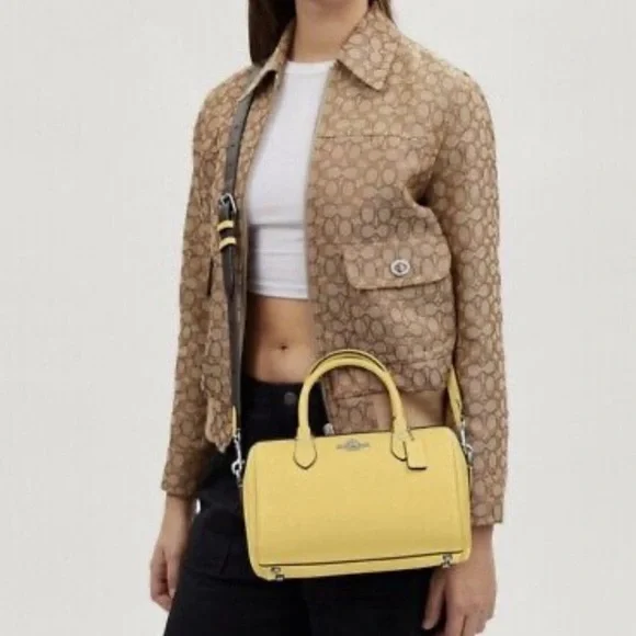 💰SOLD - CH322 - Coach Rowan Satchel with Signature Canvas Detail - Picture 12 of 12